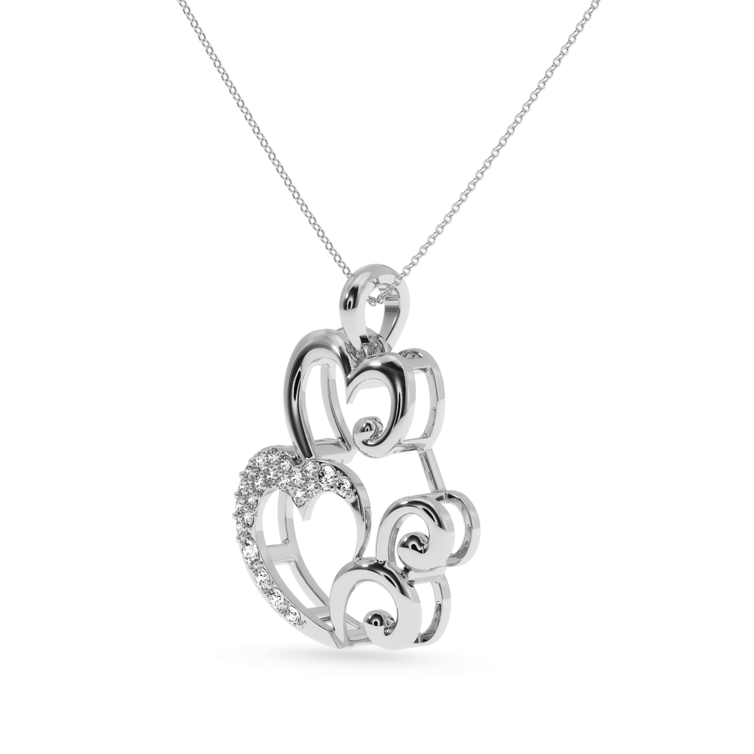 Jewelove™ Pendants Platinum Diamond Heart Pendant for Women JL PT P LC912