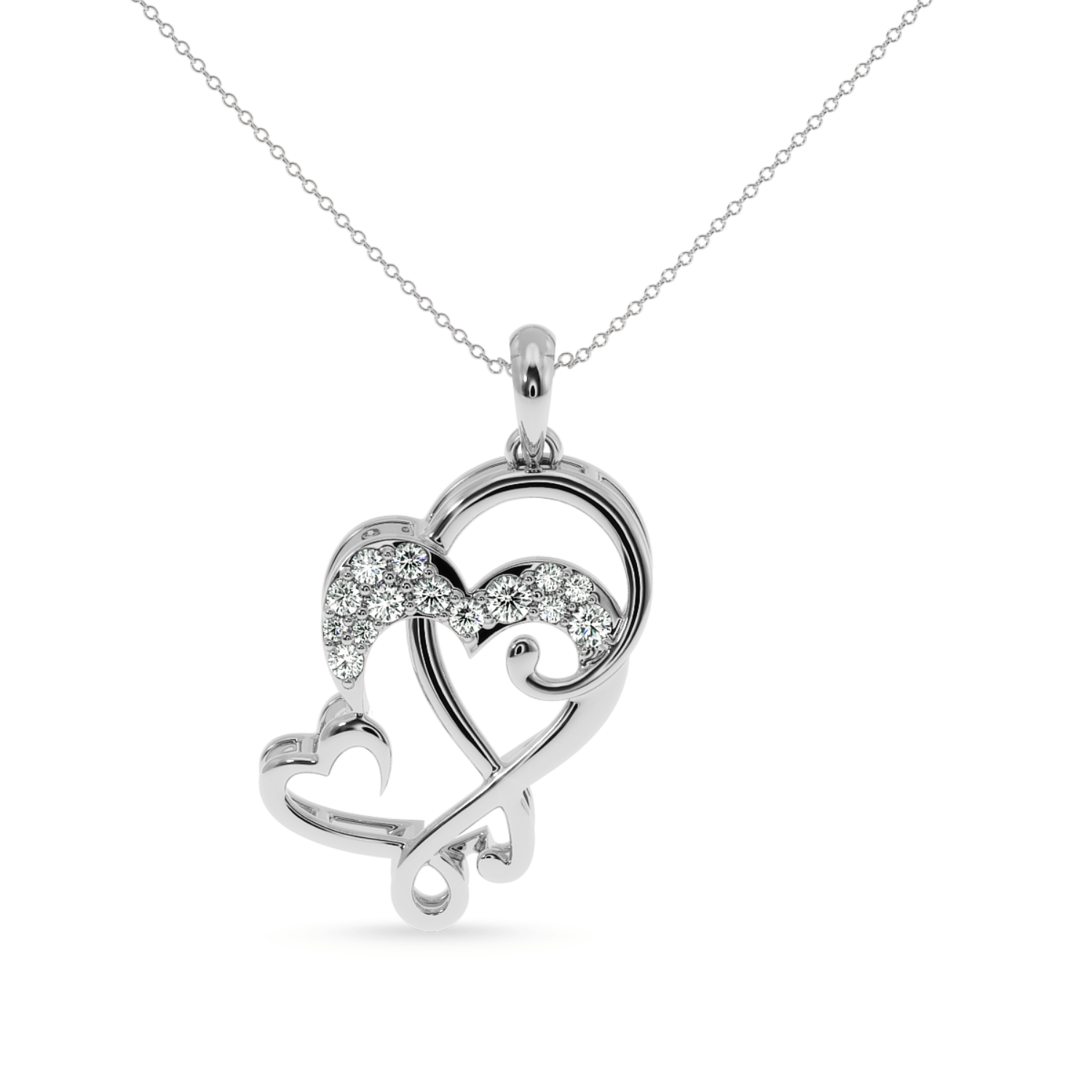 Jewelove™ Pendants SI IJ Platinum Diamond Heart Pendant for Women JL PT P LC916