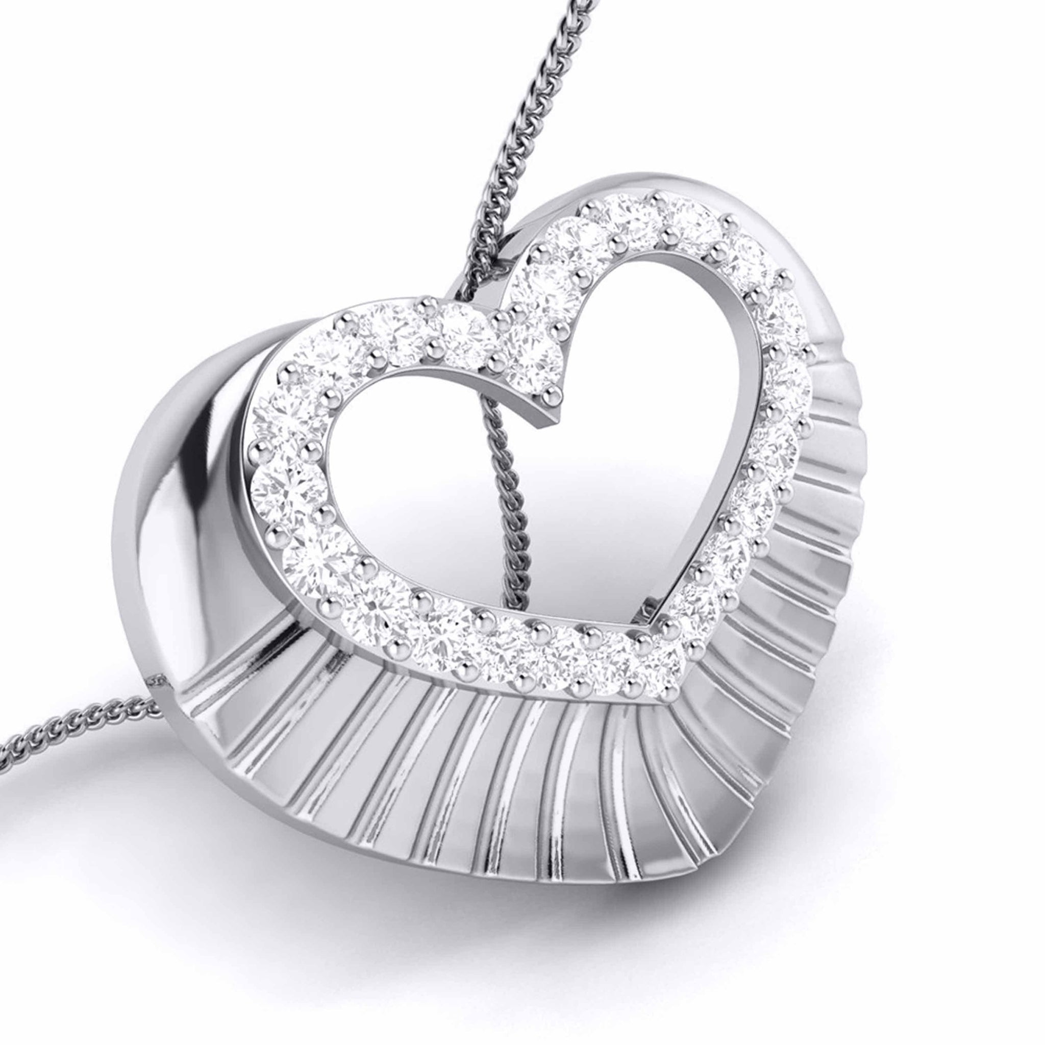 Jewelove™ Pendants & Earrings Platinum Diamond Heart Pendant Set JL PT P BT 37-E