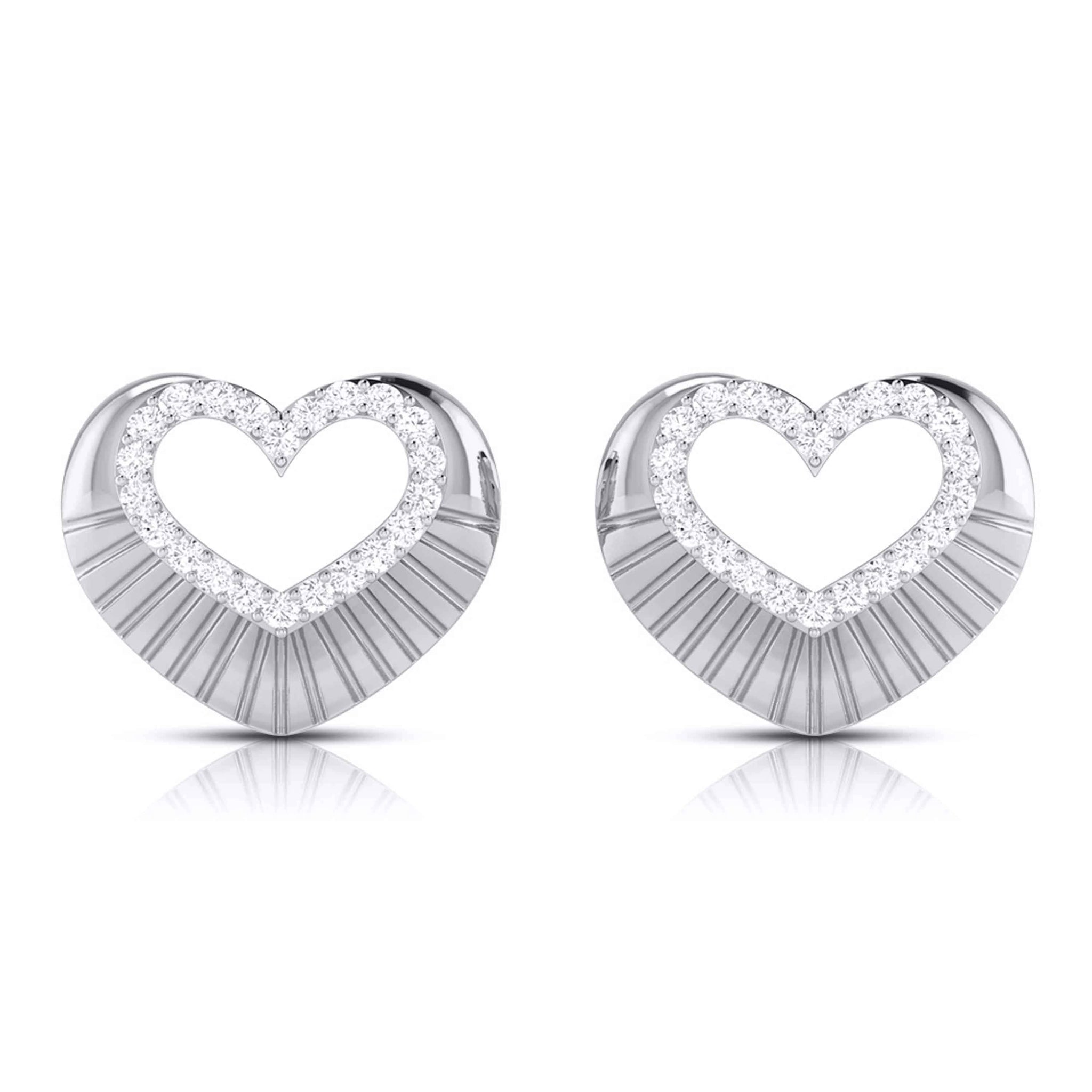 Jewelove™ Pendants & Earrings only Earrings Platinum Diamond Heart Pendant Set JL PT P BT 37-E