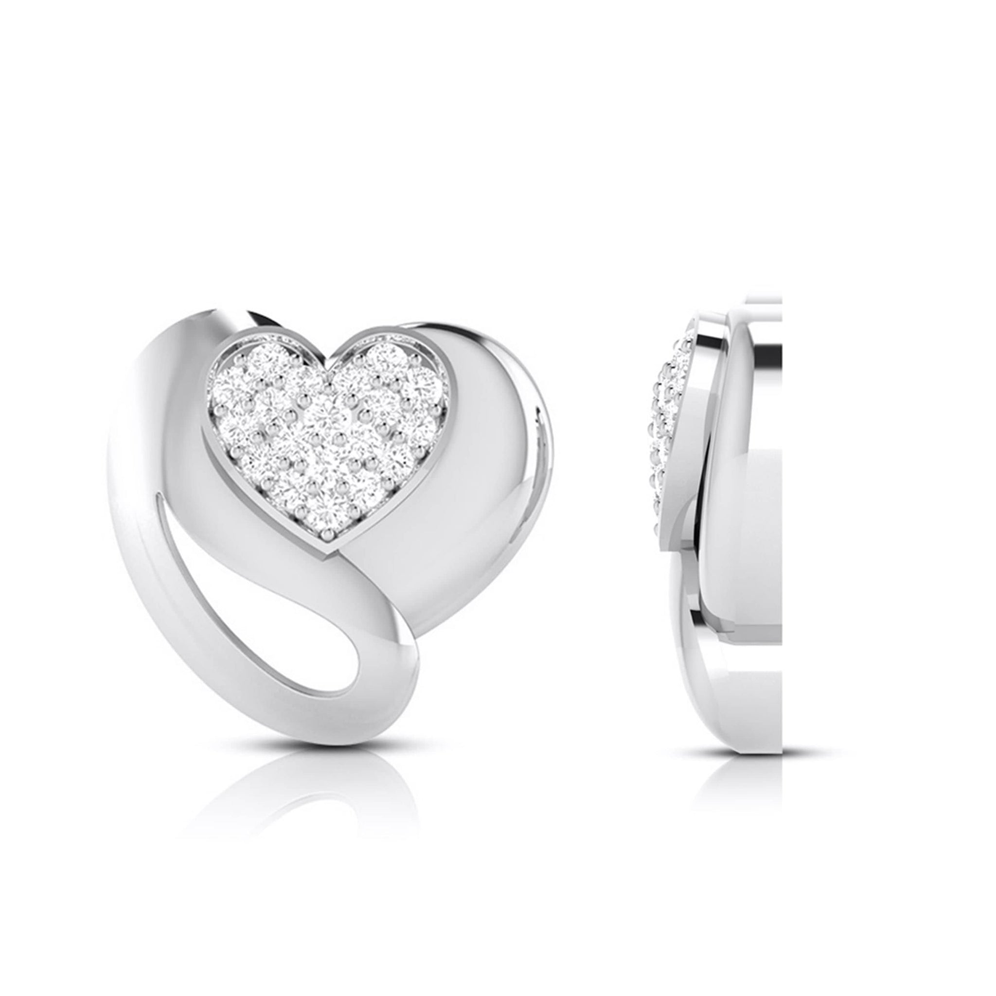 Jewelove™ Pendants & Earrings Platinum Diamond Heart Pendant Set JL PT P BT 38-B