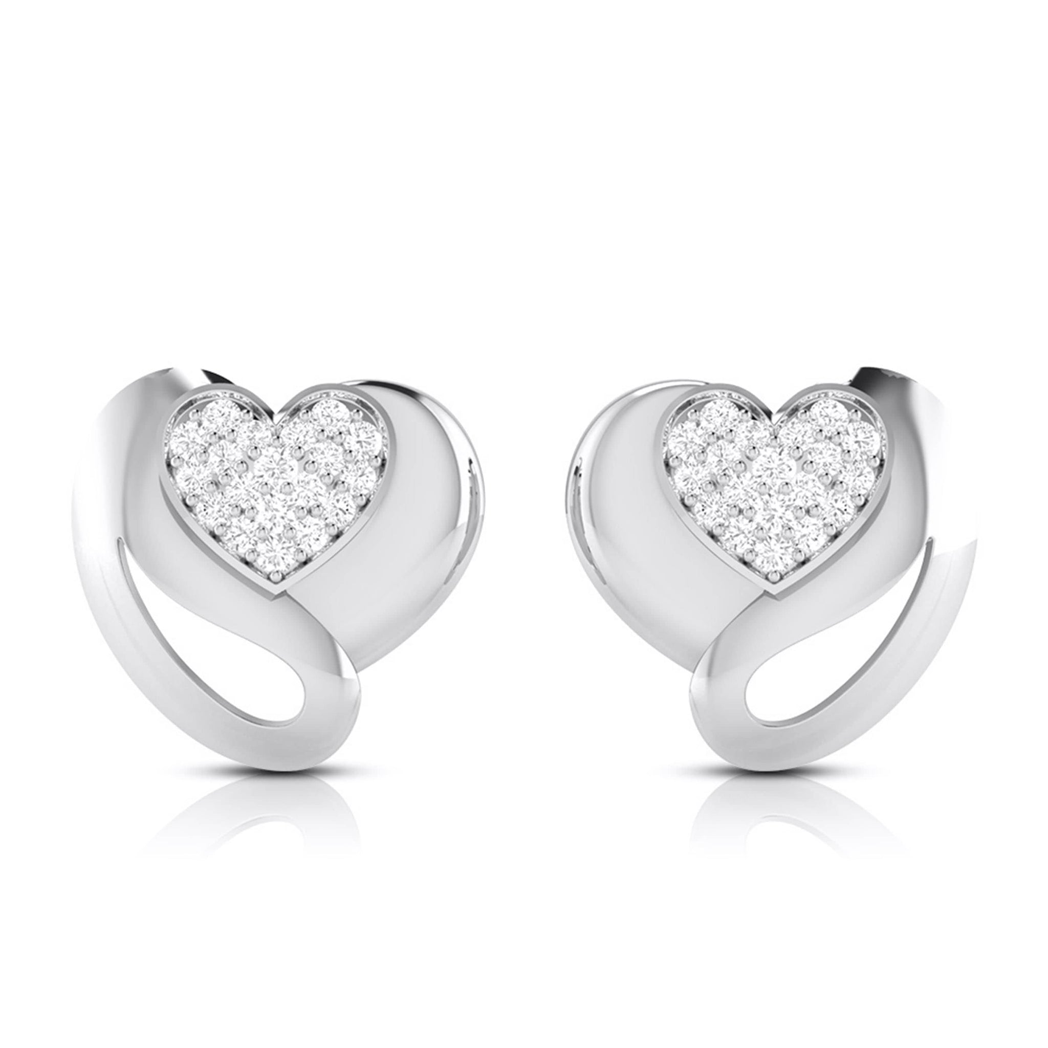 Jewelove™ Pendants & Earrings Earrings only Platinum Diamond Heart Pendant Set JL PT P BT 38-B