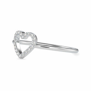 Jewelove™ Rings Platinum Diamond Heart Ring for Women JL PT 0696