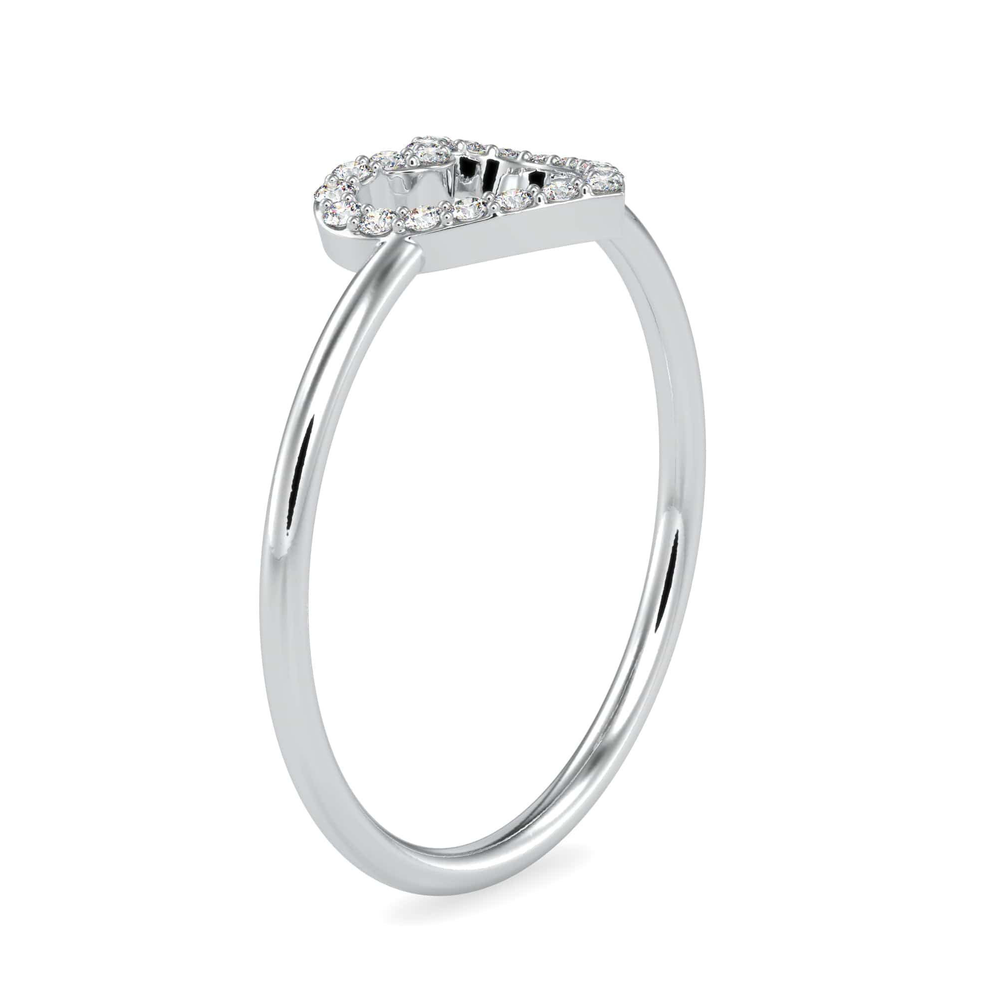 Jewelove™ Rings Platinum Diamond Heart Ring for Women JL PT 0696