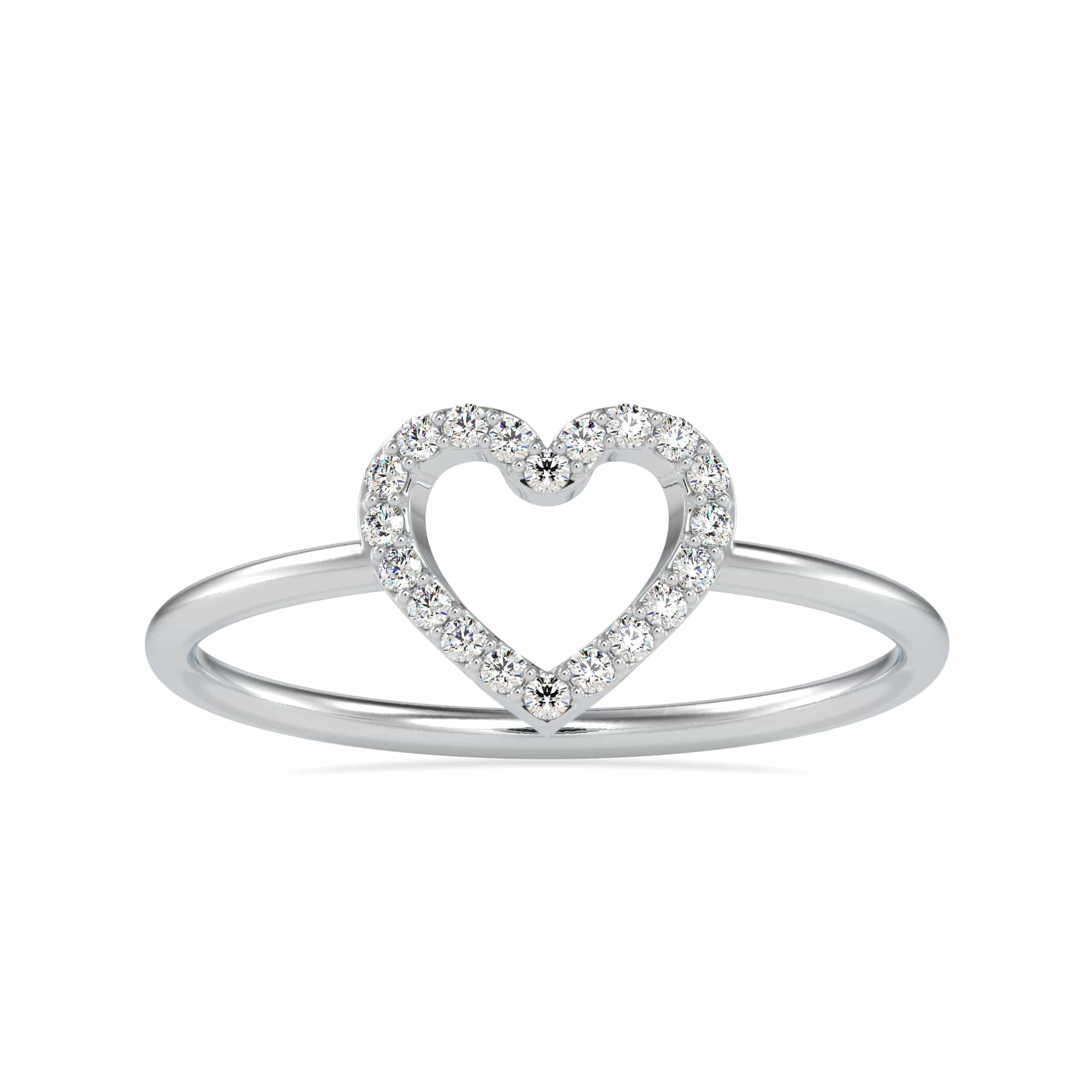 Jewelove™ Rings Platinum Diamond Heart Ring for Women JL PT 0696