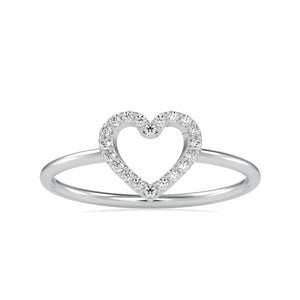 Jewelove™ Rings Platinum Diamond Heart Ring for Women JL PT 0696