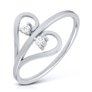 Jewelove™ Rings SI IJ / Women's Band only Platinum Diamond Heart Ring for Women JL PT LR 138