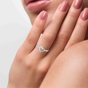 Jewelove™ Rings Platinum Diamond Heart Ring for Women JL PT LR 69