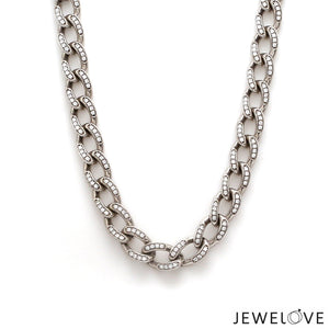 Jewelove™ Chains Platinum Diamond Heavy Chain for Men JL PT CH 1327