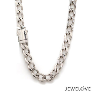 Jewelove™ Chains Platinum Diamond Heavy Chain for Men JL PT CH 1327