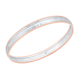 Jewelove™ Bangles & Bracelets Platinum Diamond Kada with Rose Gold Edges for Men JL PTB 0156