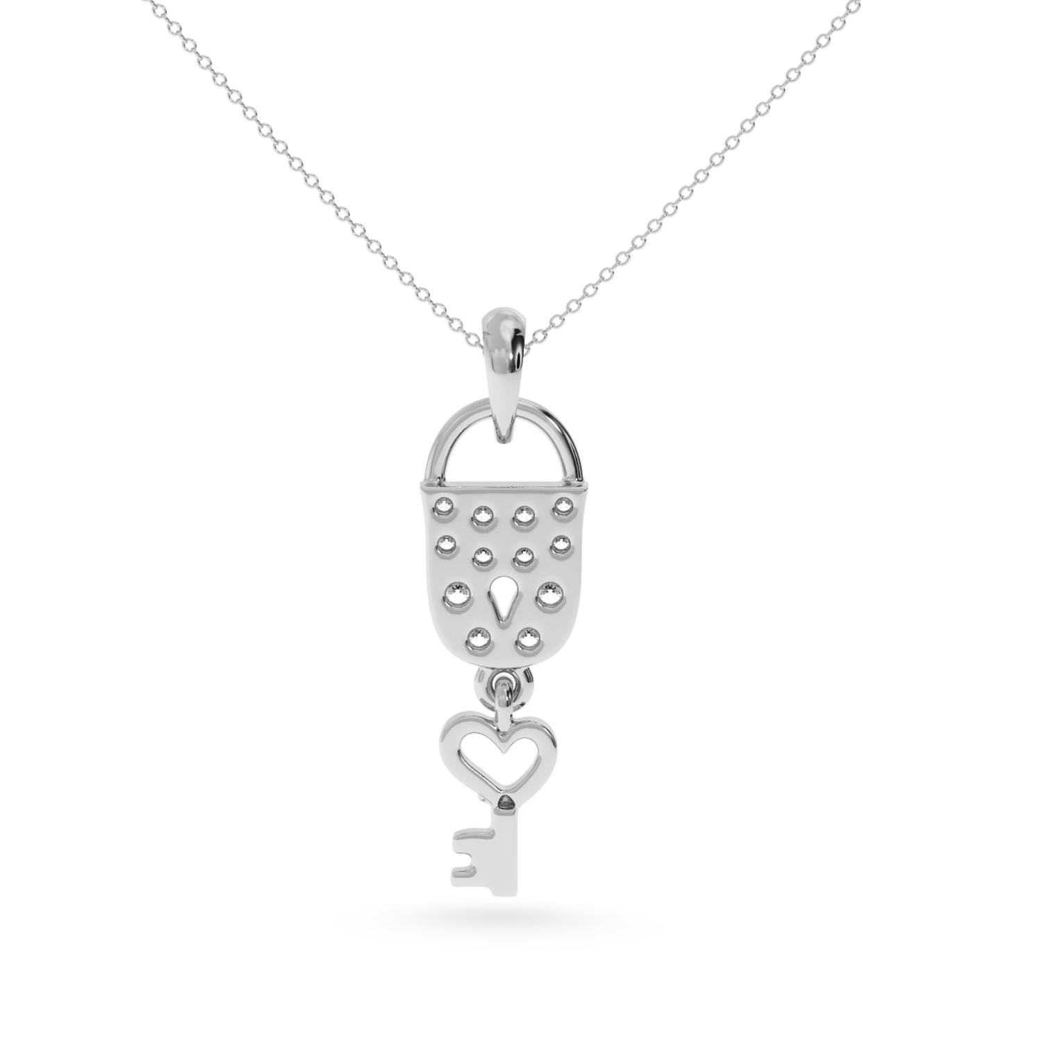 Diamond Padlock Necklace