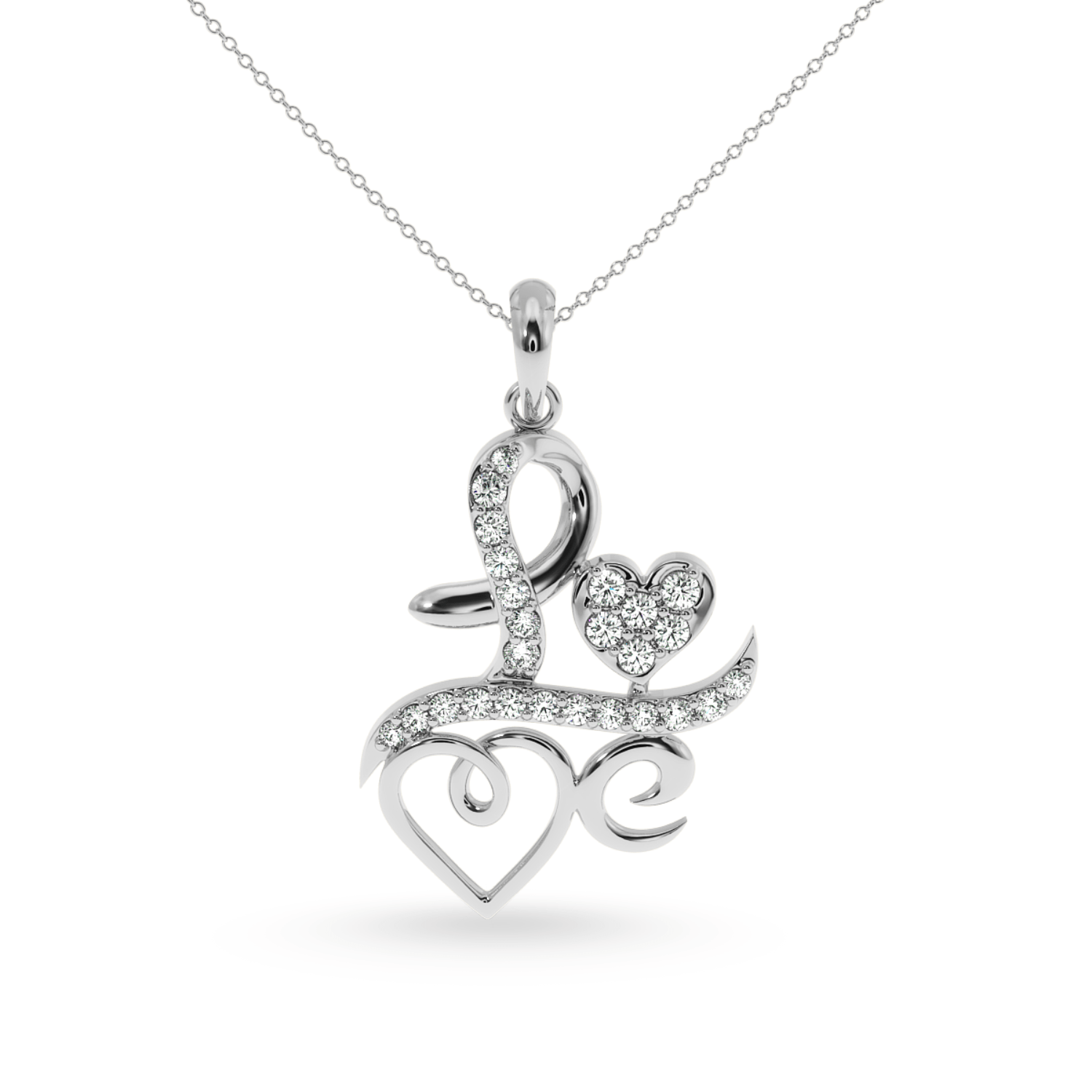 Double Love Hearts Diamond Pendant - Dalia Daou Jewellery London
