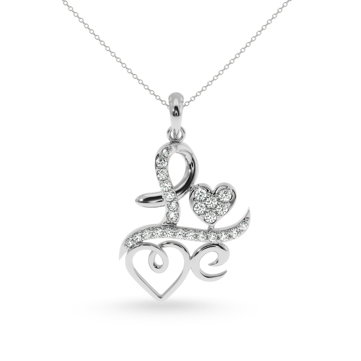 Jewelove™ Pendants SI IJ Platinum Diamond Love Heart Pendant for Women JL PT P LC901