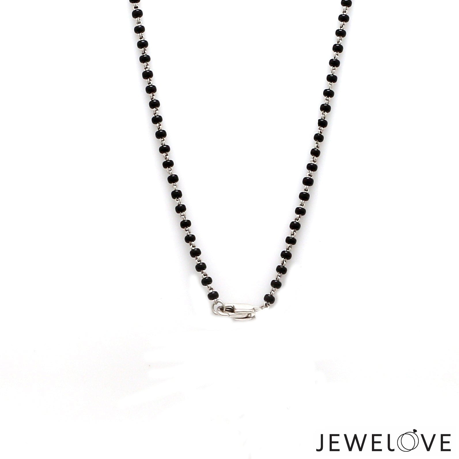 Jewelove™ Necklaces & Pendants Platinum Diamond Mangalsutra Pendant & Diamond cut Balls with Cable Chain JL PT MS 104