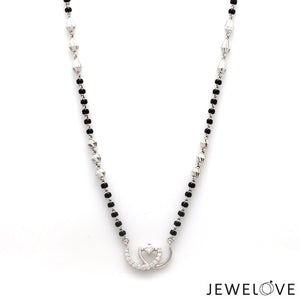 Jewelove™ Necklaces & Pendants Platinum Diamond Mangalsutra Pendant with Cable Chain & Diamond Cut Balls  JL PT MS 110