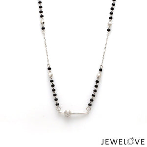 Jewelove™ Necklaces & Pendants Platinum Diamond Mangalsutra Pendant with Cable Chain & Diamond Cut Balls JL PT MS 111