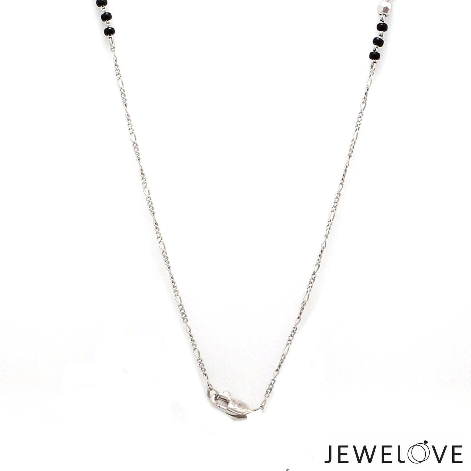 Jewelove™ Necklaces & Pendants Platinum Diamond Mangalsutra Pendant with Cable Chain & Diamond Cut Balls JL PT MS 111