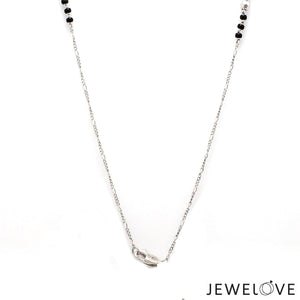 Jewelove™ Necklaces & Pendants Platinum Diamond Mangalsutra Pendant with Cable Chain & Diamond Cut Balls JL PT MS 111