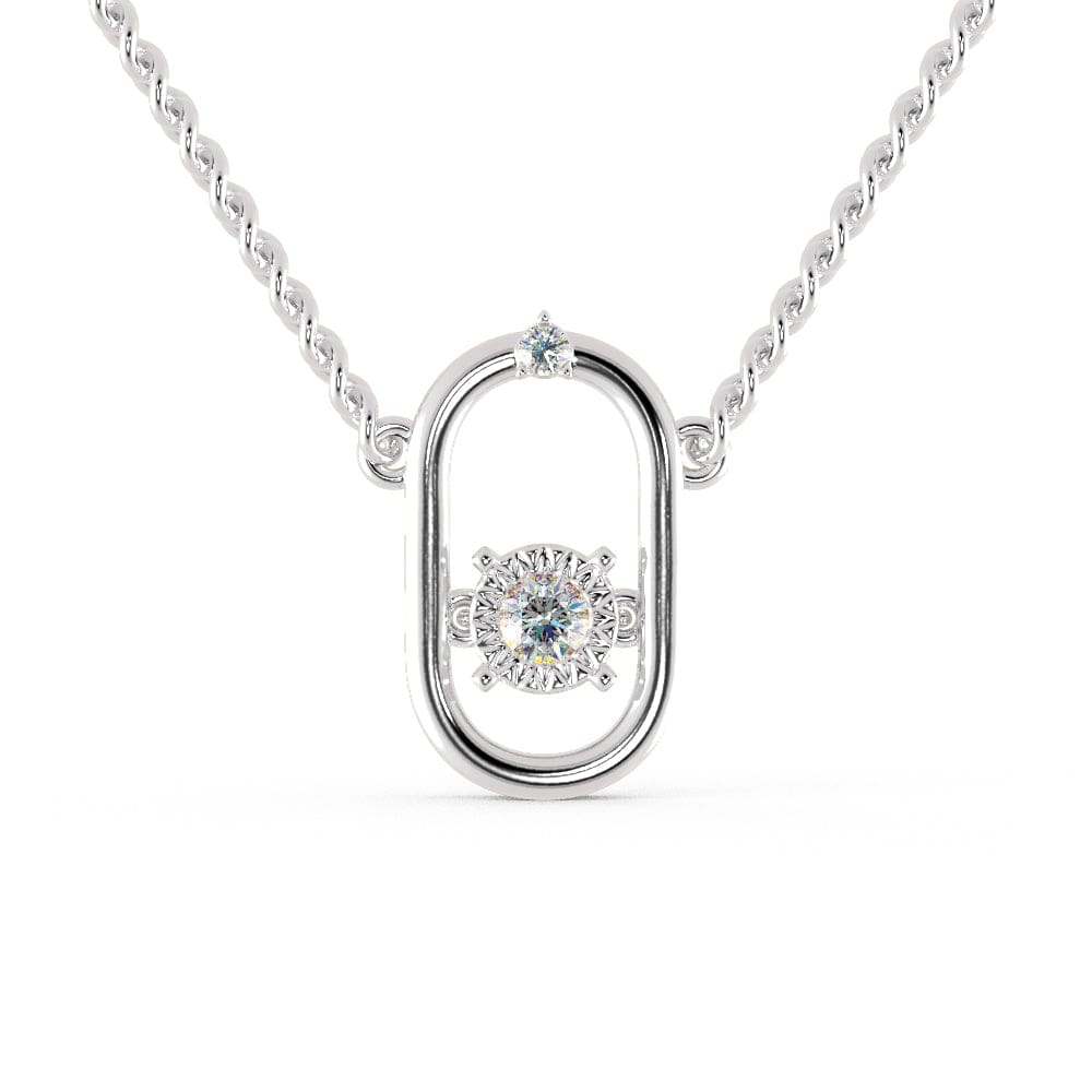 Jewelove™ Pendants SI IJ Platinum Diamond Oval Shape Pendant for Women JL PT P 1203