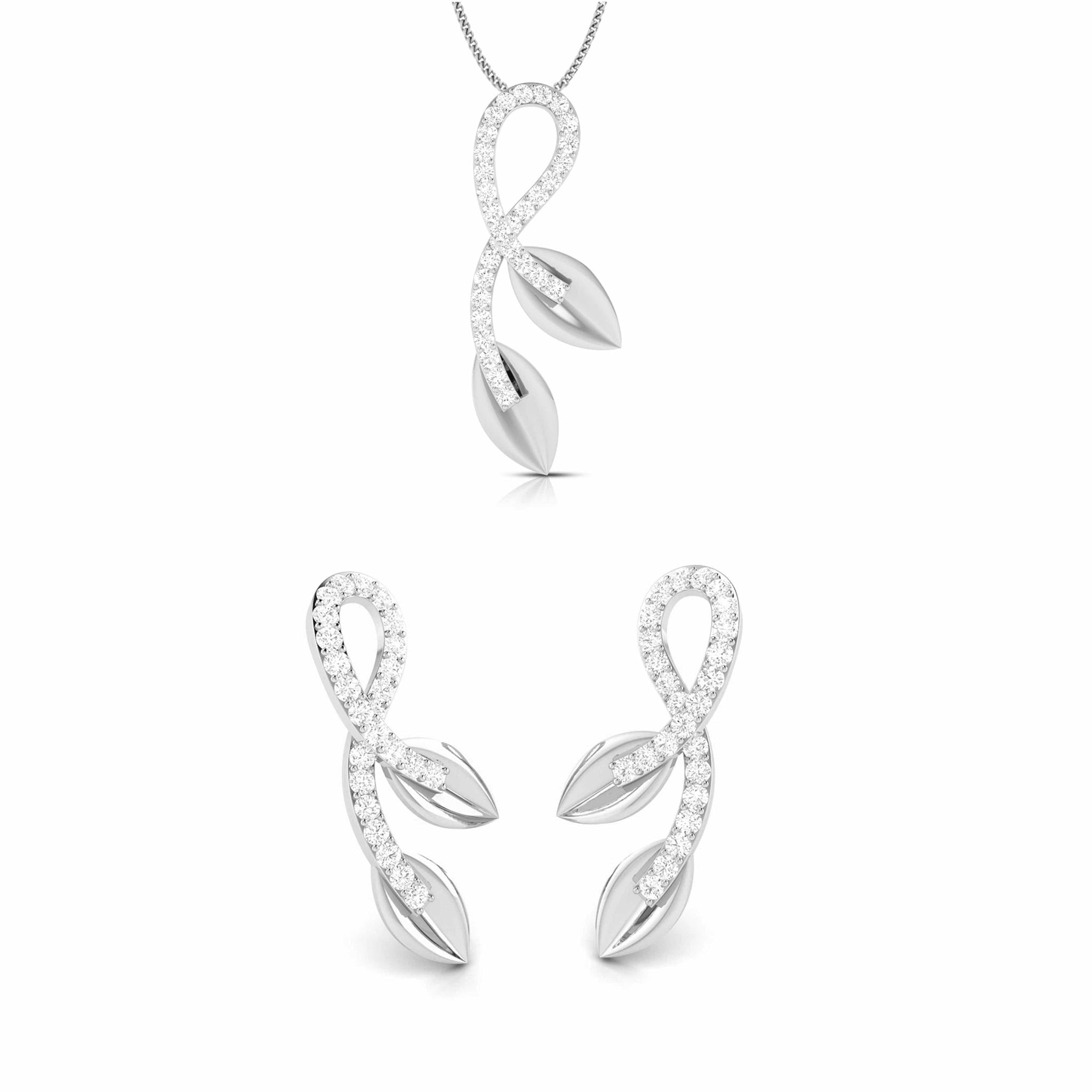 Jewelove™ Pendants & Earrings Pendant Set Platinum Diamond Pendant & Earrings Set JL PT P BT 37-C