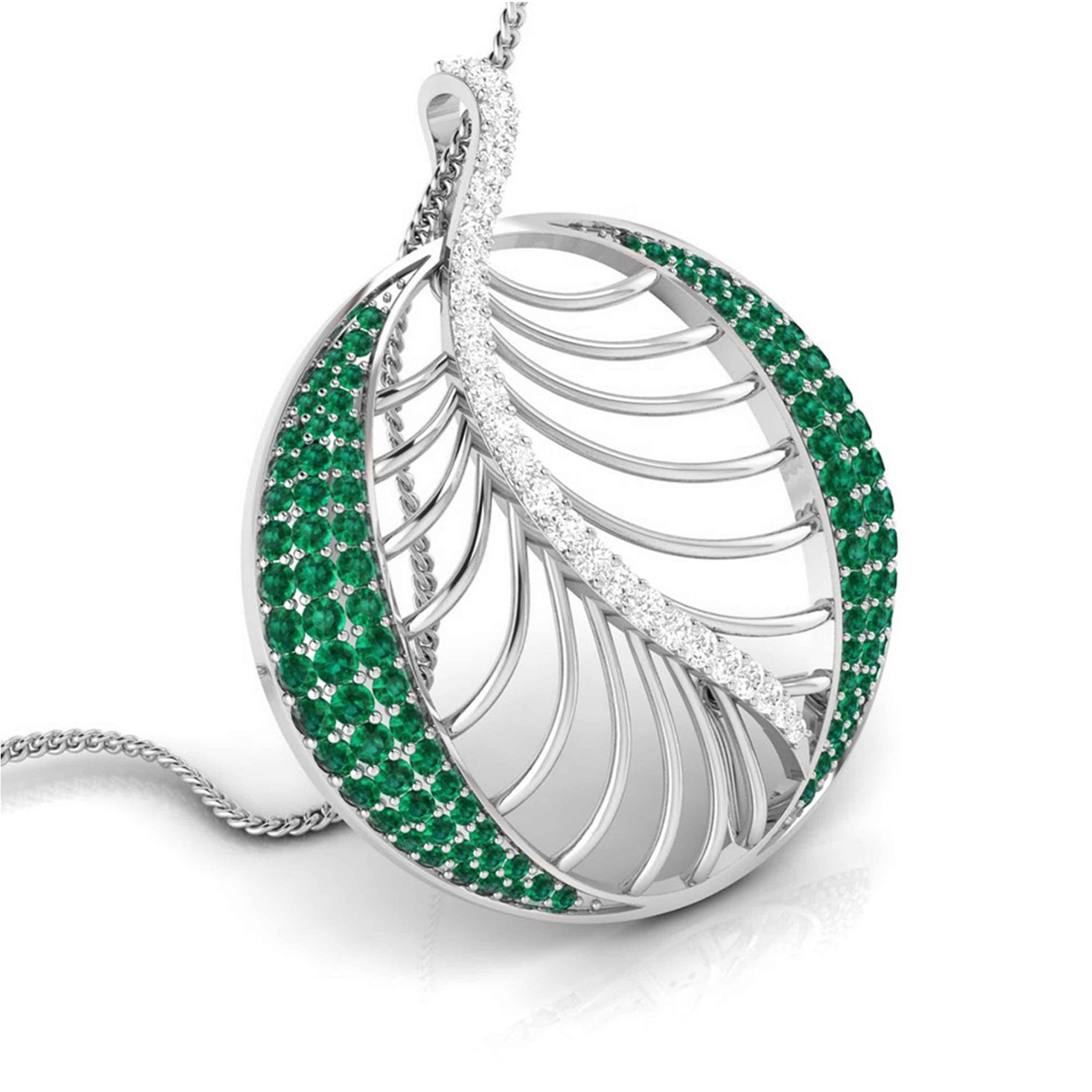 Jewelove™ Pendants Platinum Diamond Pendant Emerald for Women JL PT P NL8661