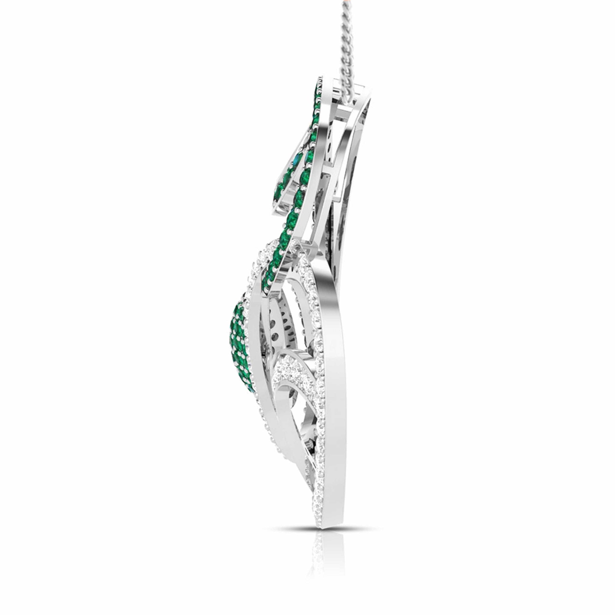 Jewelove™ Pendants Platinum Diamond Pendant Emerald for Women JL PT P NL8662