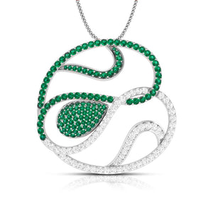 Jewelove™ Pendants Platinum Diamond Pendant Emerald for Women JL PT P NL8662