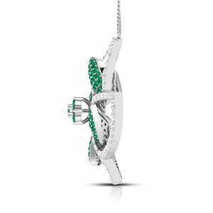 Jewelove™ Pendants Platinum Diamond Pendant Emerald for Women JL PT P NL8663