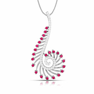 Jewelove™ Pendants Red Platinum Diamond Pendant for Women JL PT P NL8585