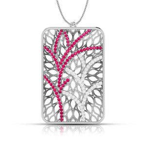 Jewelove™ Pendants Red Platinum Diamond Pendant for Women JL PT P NL8607