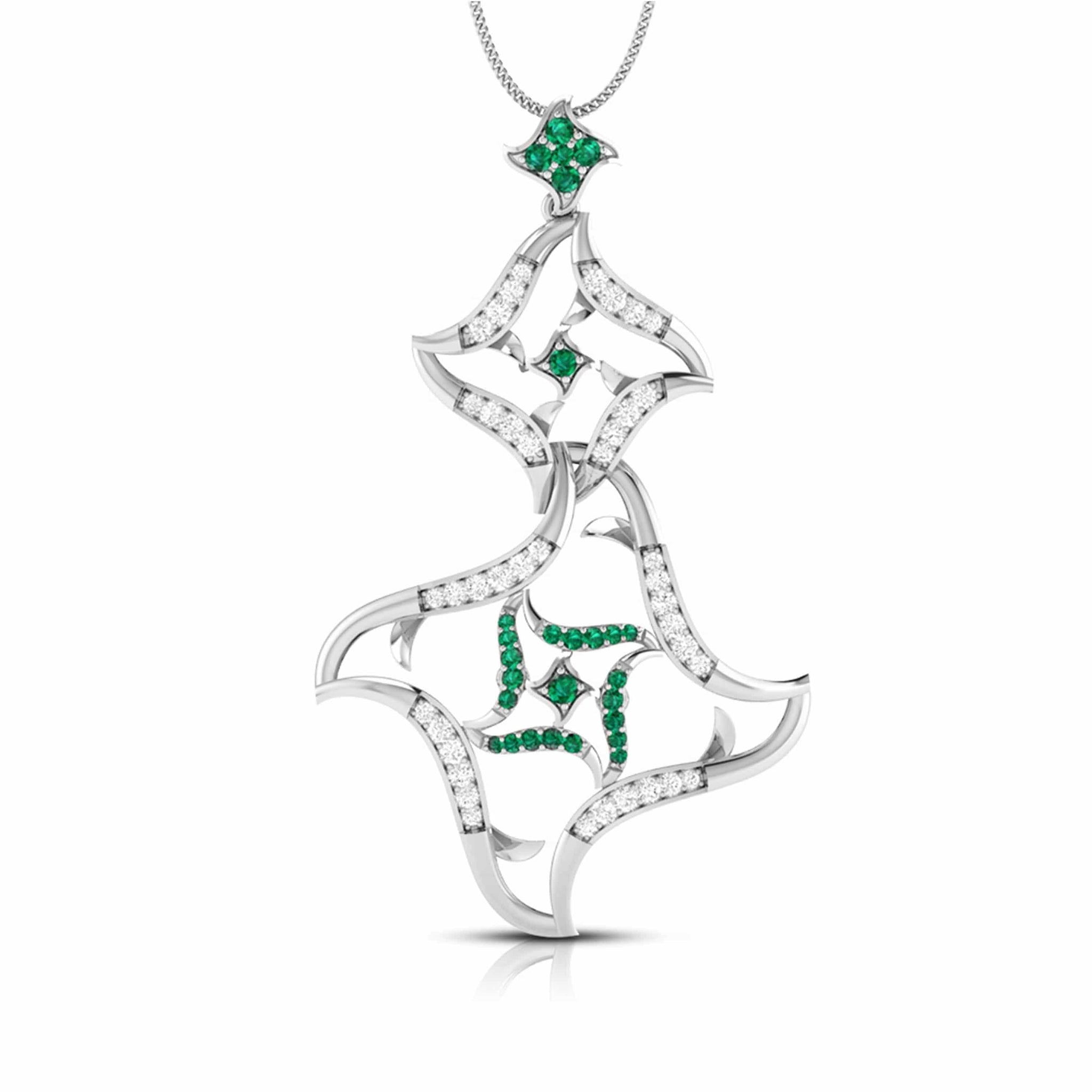 Jewelove™ Pendants Green Platinum Diamond Pendant for Women JL PT P NL8644