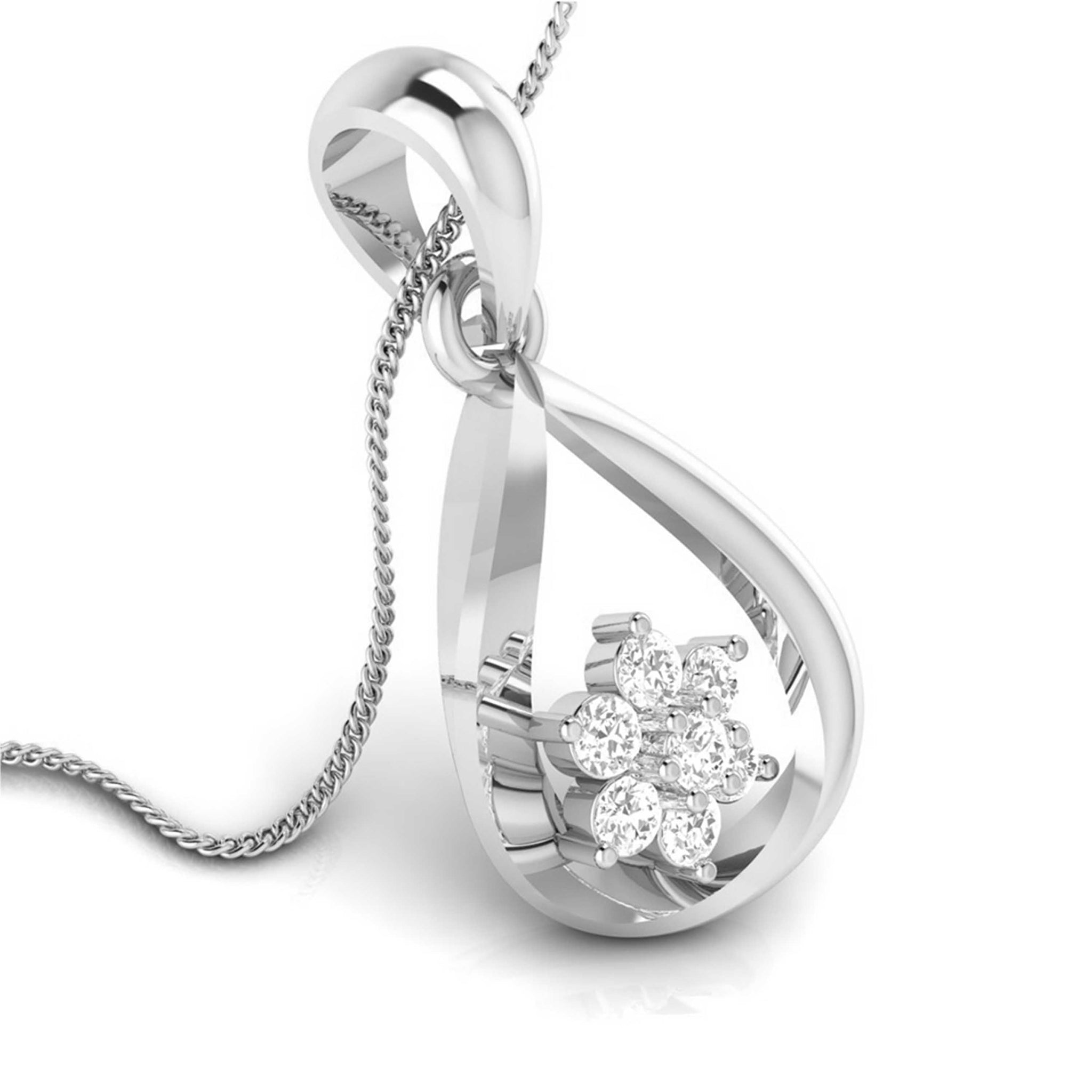 Jewelove™ Pendants & Earrings Platinum Diamond Pendant Set JL PT P BT 74-G