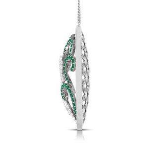 Jewelove™ Pendants & Earrings Platinum Diamond Pendant Set with Emerald JL PT PE NL8605E