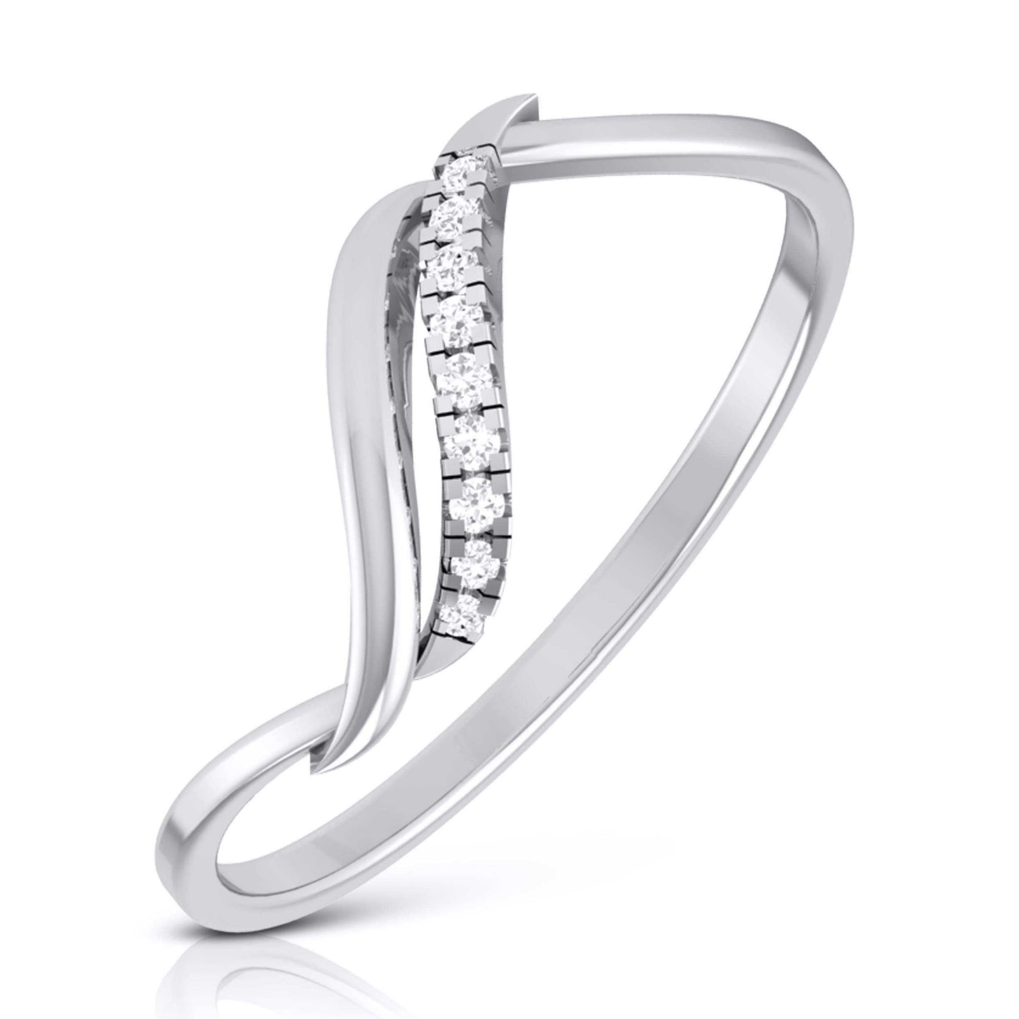 Jewelove™ Rings SI IJ / Women's Band only Platinum Diamond Ring for Women JL PT LR 119