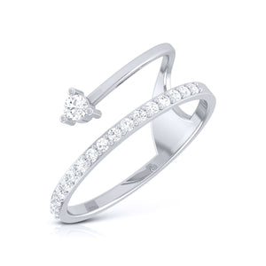 Jewelove™ Rings SI IJ / Women's Band only Platinum Diamond Ring for Women JL PT LR 127