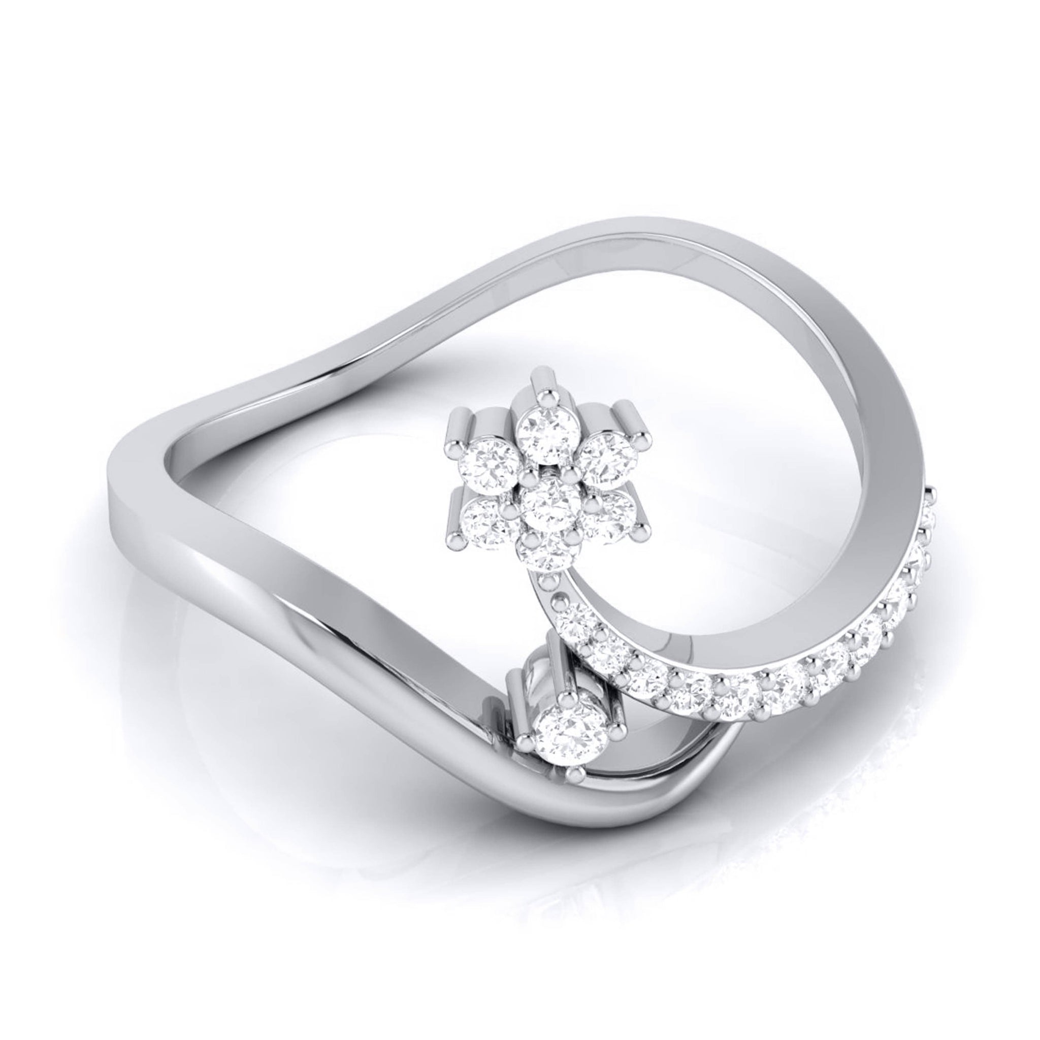 Jewelove™ Rings Platinum Diamond Ring for Women JL PT LR 53