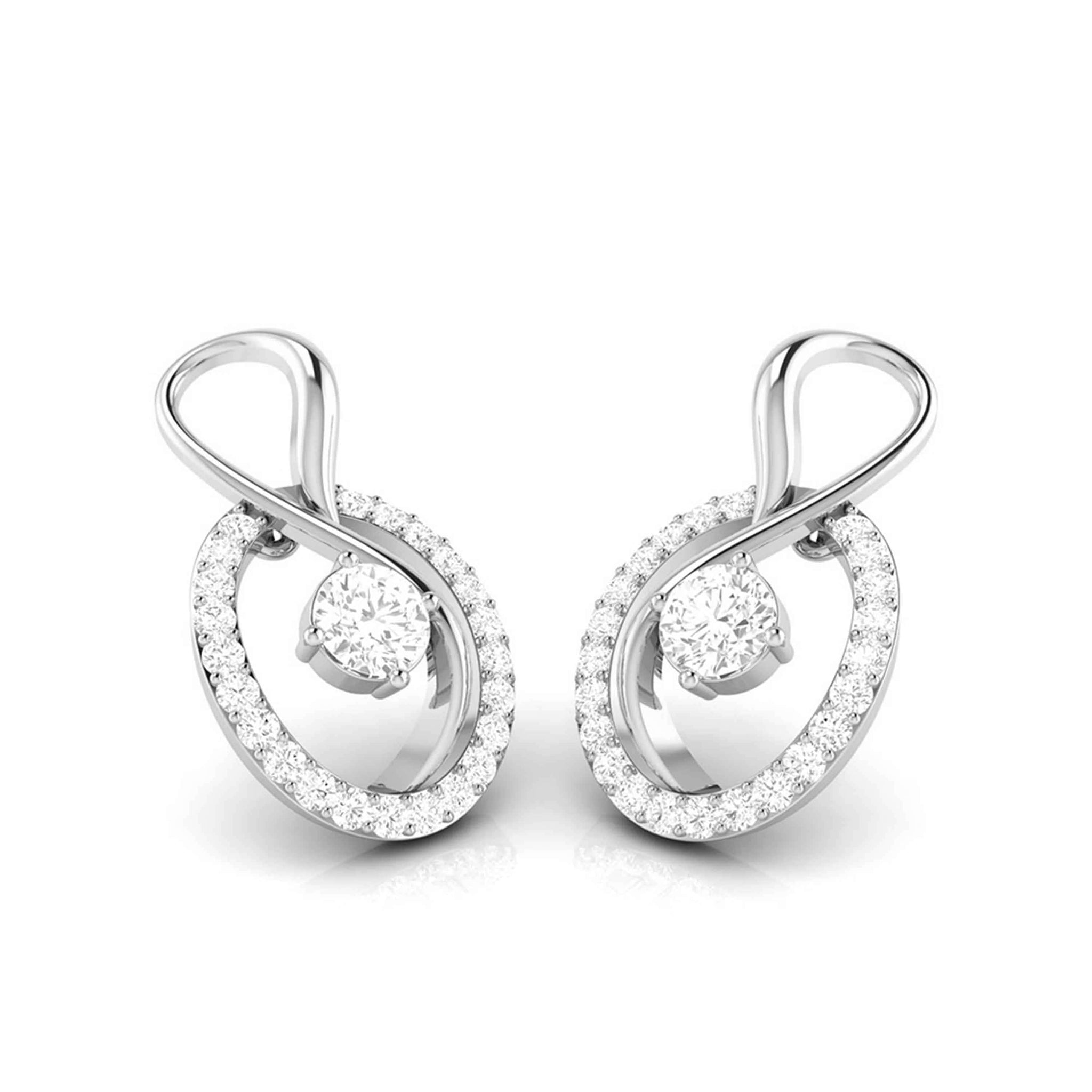 Jewelove™ Earrings Platinum Diamond Solitaire Earrings for Women JL PT E NL8518