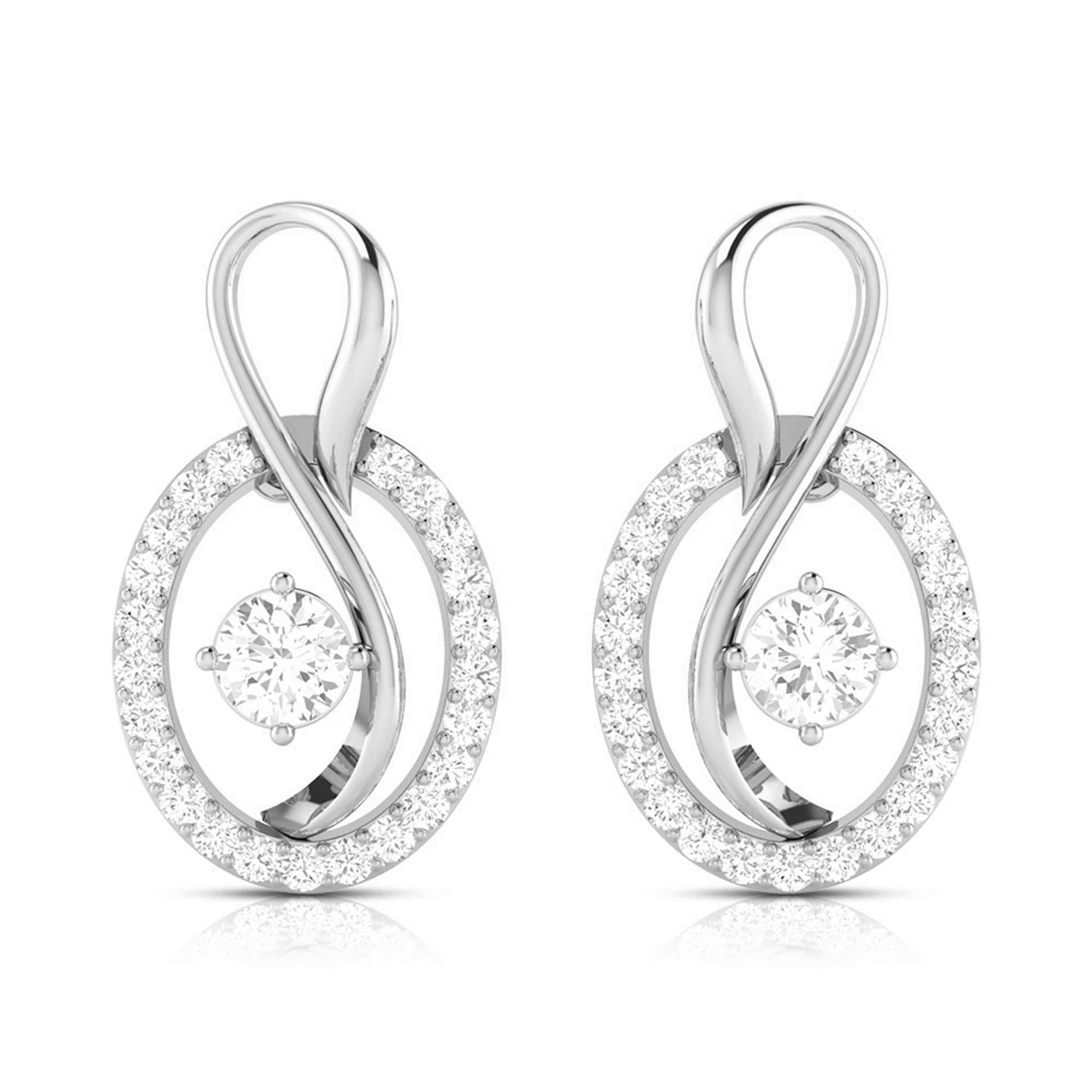 Jewelove™ Earrings Platinum Diamond Solitaire Earrings for Women JL PT E NL8518