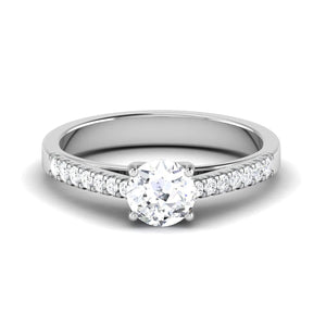 Jewelove™ Rings Platinum Diamond Solitaire Mounting with Diamond Shank JL PT 485-M