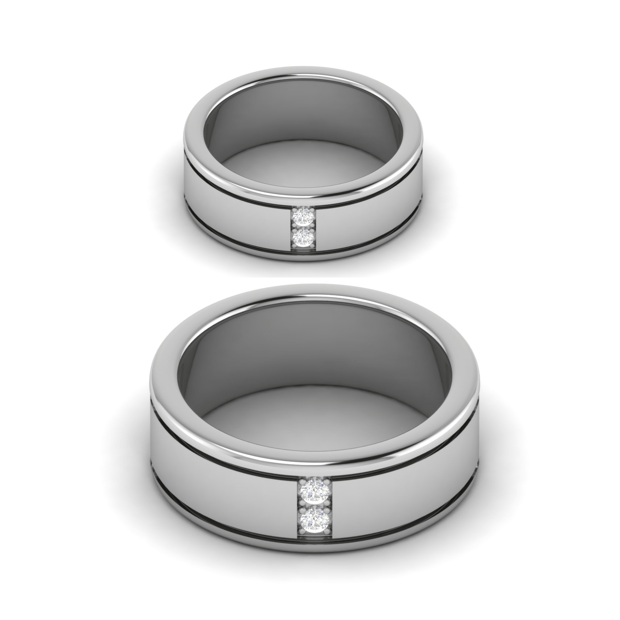 Jewelove™ Rings Both Platinum Diamonds Couple Unisex Ring JL PT MB RD 111