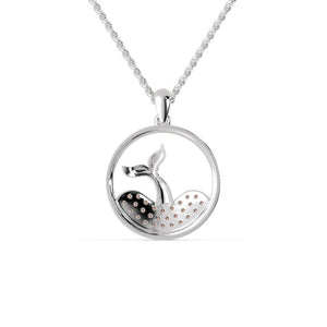 Jewelove™ Pendants Platinum Diamonds Pendant with Dolphin Tail for Women JL PT P 1281