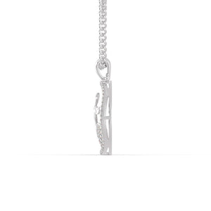 Jewelove™ Pendants Platinum Diamonds Pendant with Dolphin Tail for Women JL PT P 1281