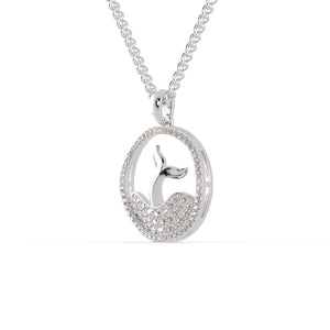 Jewelove™ Pendants Platinum Diamonds Pendant with Dolphin Tail for Women JL PT P 1281