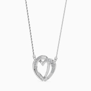 Jewelove™ Pendants Platinum Diamonds Pendant with Double Heart for Women JL PT P 18037