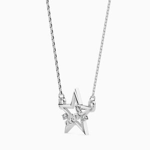 Jewelove™ Pendants SI IJ Platinum Diamonds Star Pendant for Women JL PT P 18039