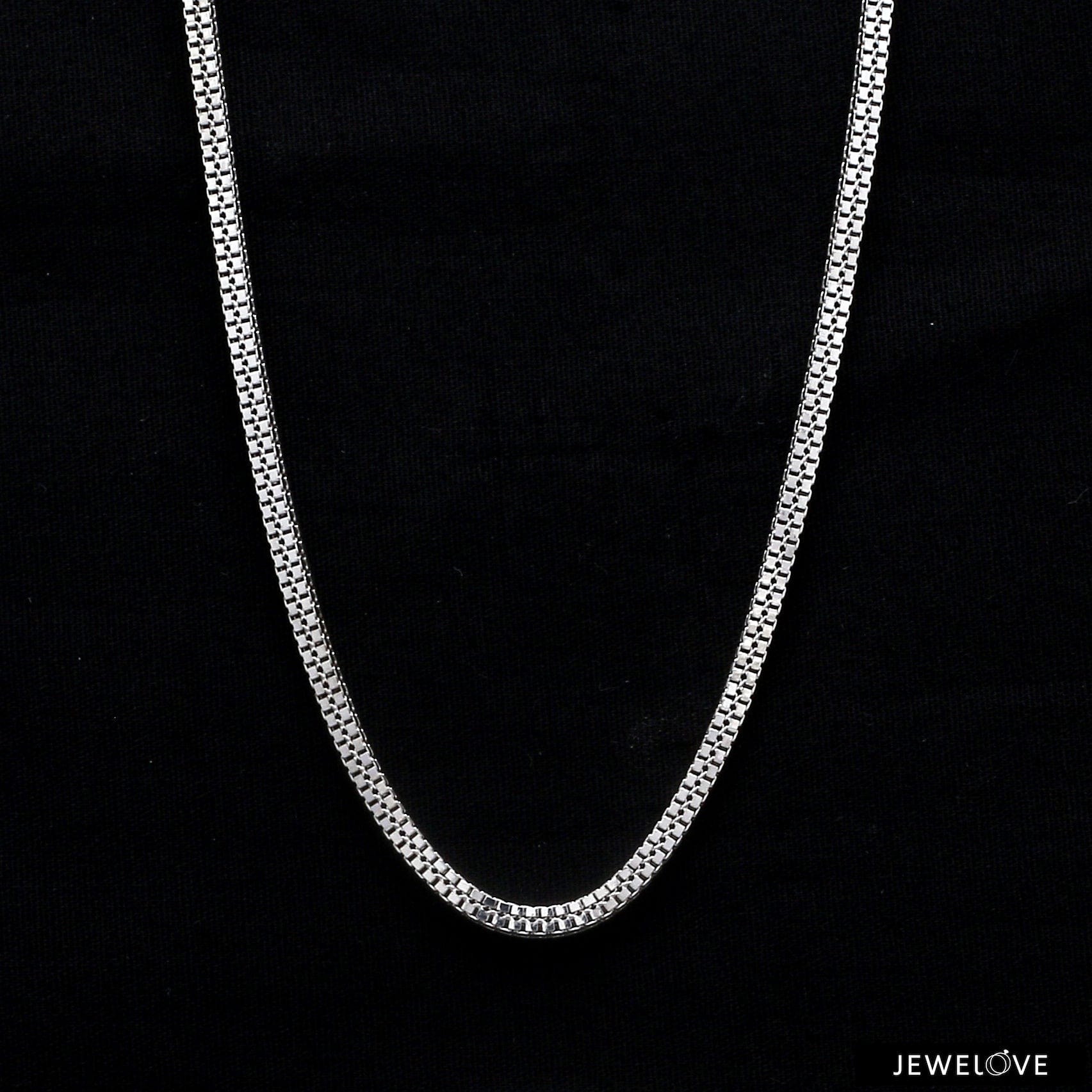 Jewelove™ Chains Platinum Double Box Chain for Men JL PT CH 1194