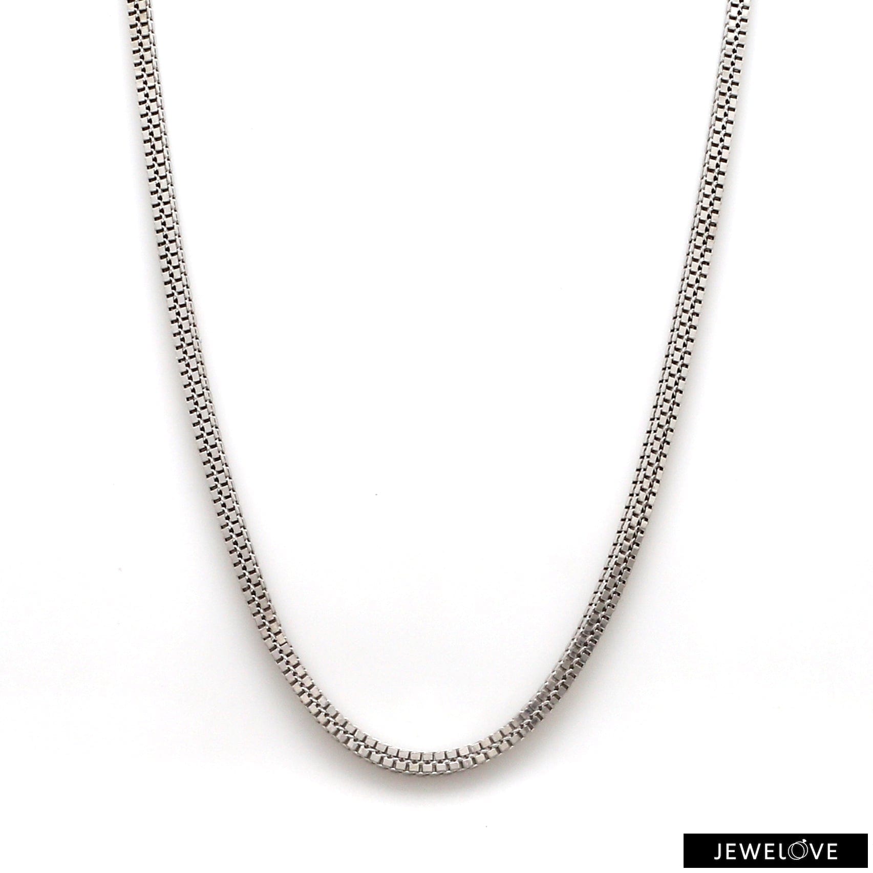 Jewelove™ Chains Platinum Double Box Chain for Men JL PT CH 1194