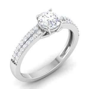 Jewelove™ Rings Platinum Double Shank Diamond Solitaire Mounting JL PT 7002