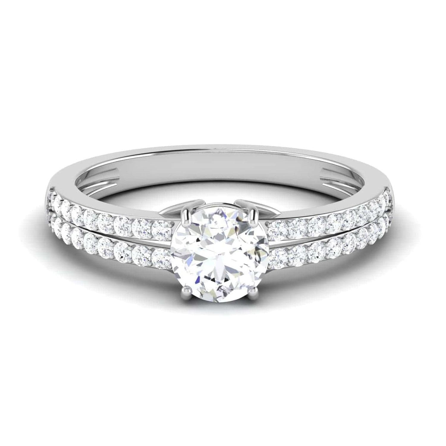 Jewelove™ Rings Platinum Double Shank Diamond Solitaire Mounting JL PT 7002